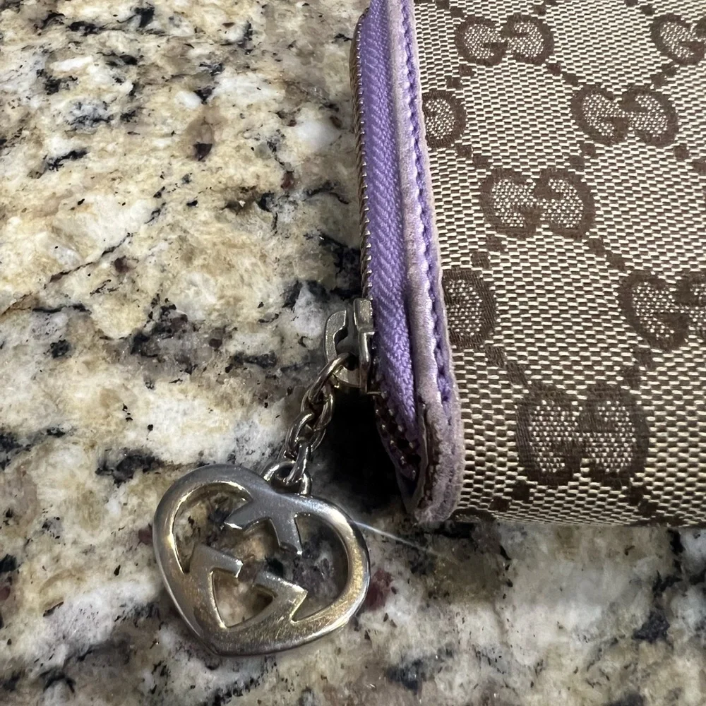 Gucci Brown and Purple Monogram Wallet - Picture 14 of 15